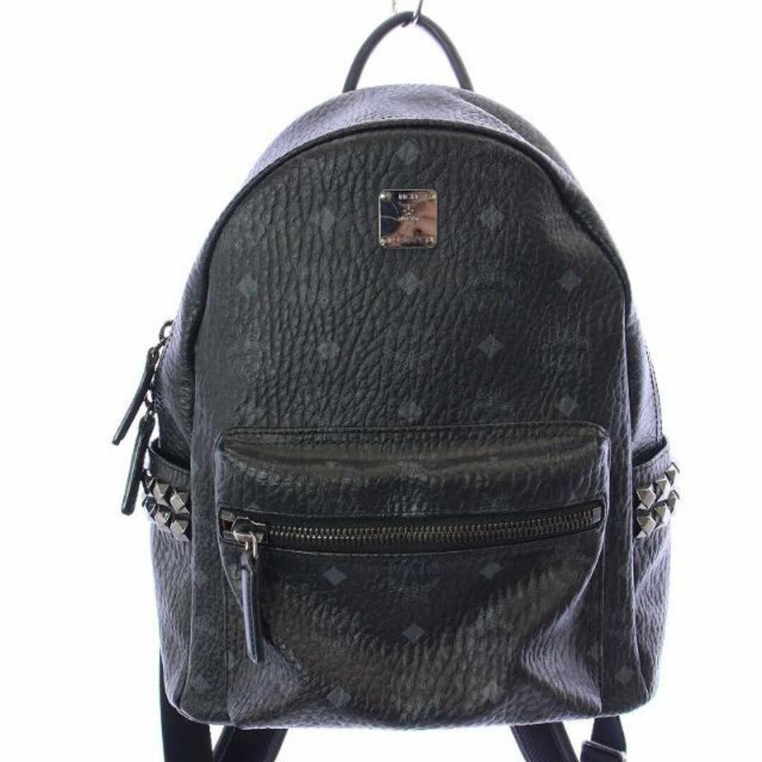 MCM サイドスタッズ バックパック ヴィセトス リュック PVC ロゴ 黒 MCM サイドスタッズ バックパック ヴィセトス リュック PVC ロゴ 黒