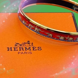 エルメス(Hermes)の《希少　美品》　エルメス　エマイユPM  象柄　エレファント　バングル(ブレスレット/バングル)