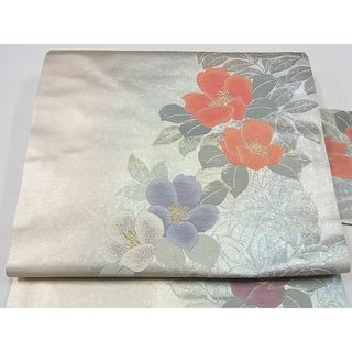 平和屋1■九寸名古屋帯　草花文　金銀糸　逸品　ng3516(帯)