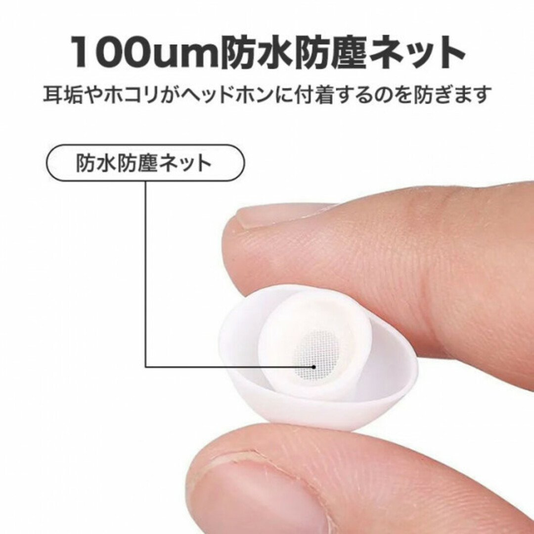 AirPods Pro イヤホン シリコン イヤーチップ S M L 3セット白 スマホ/家電/カメラのオーディオ機器(ヘッドフォン/イヤフォン)の商品写真