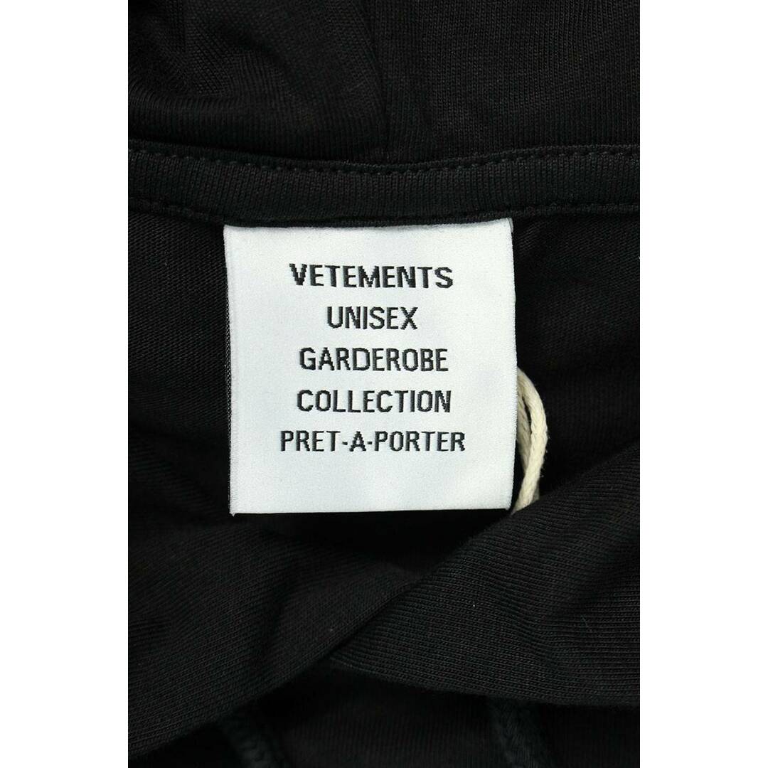 VETEMENTS(ヴェトモン)のヴェトモン  24SS  UE64LS300B ブラックアウトロゴフードカットソー メンズ S メンズのトップス(Tシャツ/カットソー(七分/長袖))の商品写真