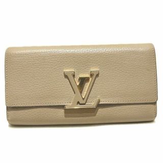 ルイヴィトン(LOUIS VUITTON)のLOUIS VUITTON ヴィトン 長財布 ☆ M61249 ポルトフォイユ・カプシーヌ ガレ グレージュ系 レザー ゴールド金具 ▼ MI1139 レディース 5L(財布)