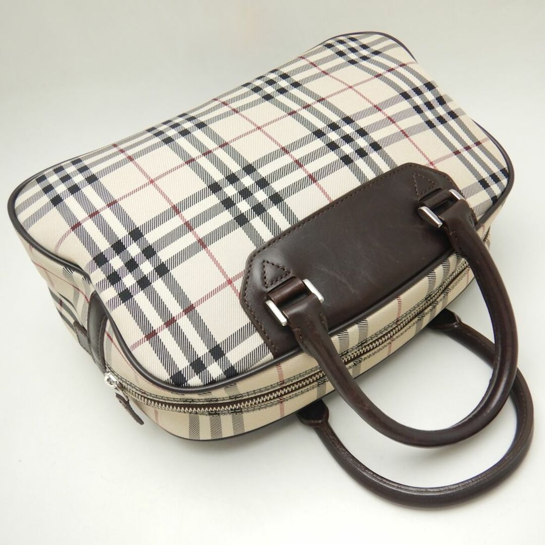 BURBERRY(バーバリー)のBURBERRY バーバリー ミニボストンバッグ ノバチェック PVCxレザー  ベージュ ブラウン/251293【中古】 レディースのバッグ(ボストンバッグ)の商品写真