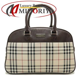 バーバリー(BURBERRY)のBURBERRY バーバリー ミニボストンバッグ ノバチェック PVCxレザー  ベージュ ブラウン/251293【中古】(ボストンバッグ)