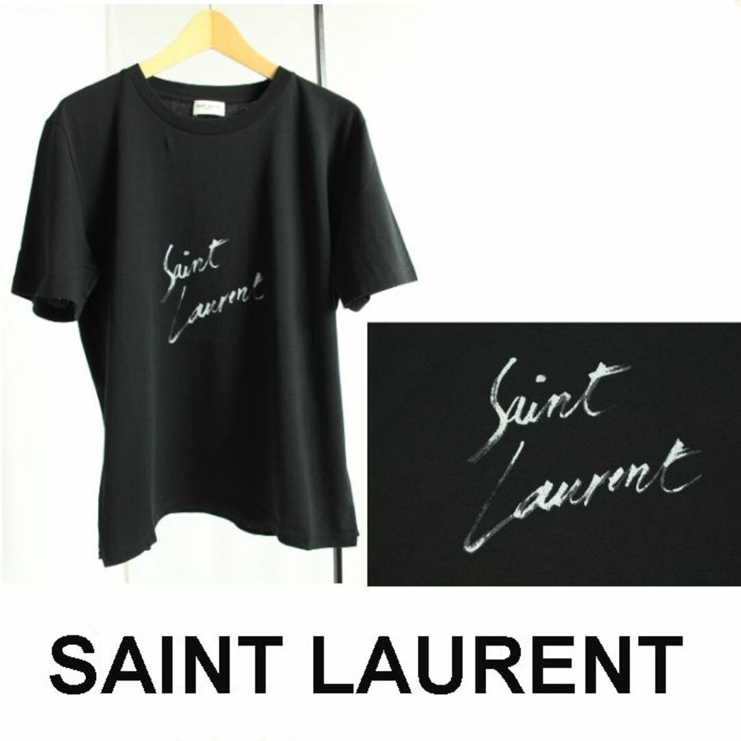 Saint Laurent(サンローラン)のサンローラン　レディースTシャツ　シグニチャーロゴ　ブラック　サイズM レディースのトップス(Tシャツ(半袖/袖なし))の商品写真