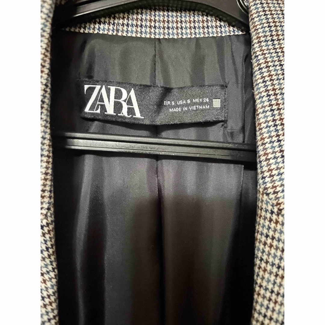 ZARA(ザラ)のZARA 千鳥格子 オーバーサイズ テーラードジャケット レディースのジャケット/アウター(テーラードジャケット)の商品写真