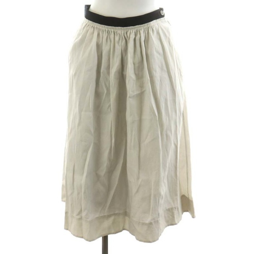 MARGARET HOWELL(マーガレットハウエル)のマーガレットハウエル COTTON SILK フレアスカート 1 S 白 レディースのスカート(ロングスカート)の商品写真