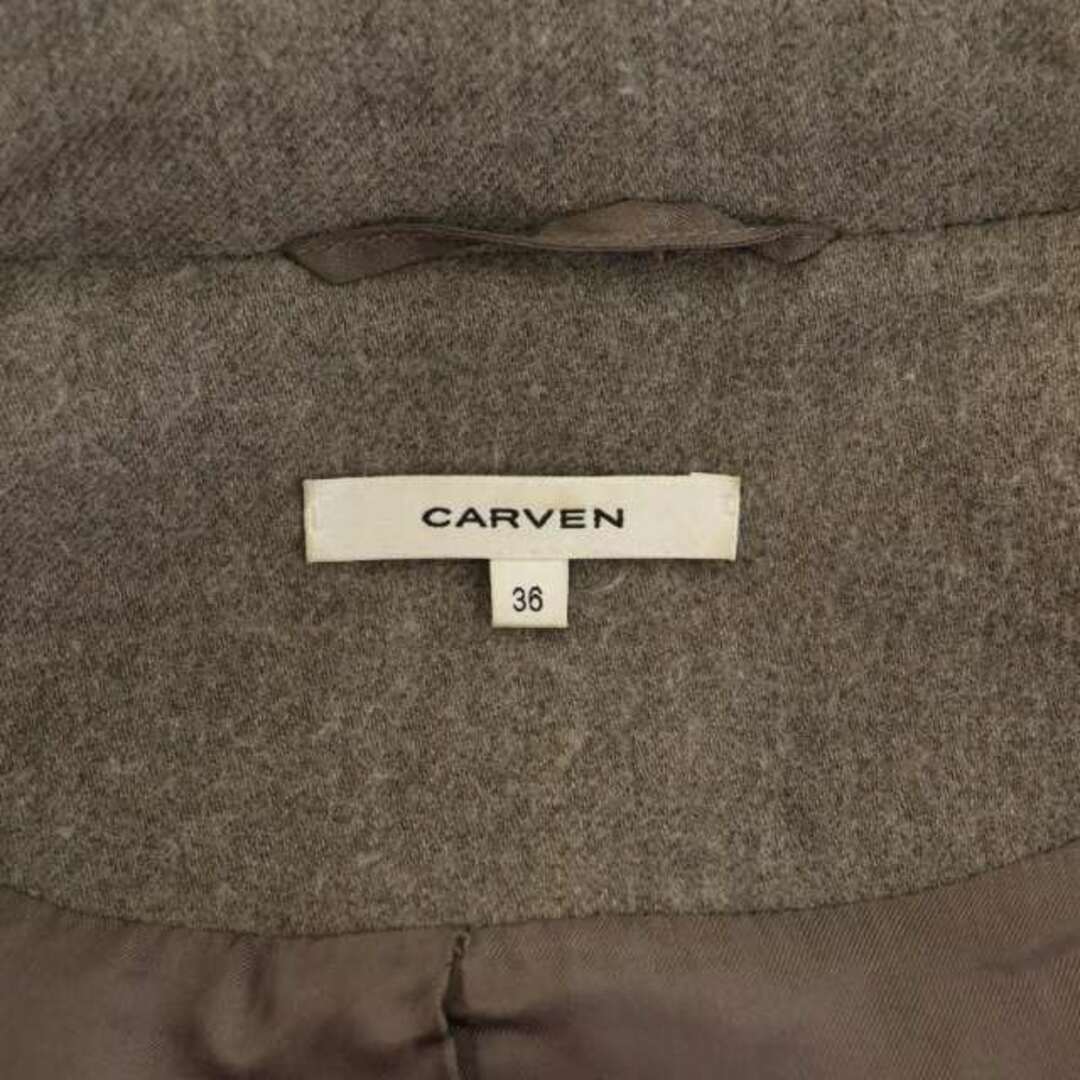 CARVEN(カルヴェン)のカルヴェン ステンカラーコート アウター ウール 麻混 36 S グレー レディースのジャケット/アウター(その他)の商品写真