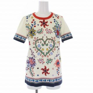 トリーバーチ(Tory Burch)のトリーバーチ Tシャツ 半袖 花柄 クルーネック XS アイボリー(Tシャツ(半袖/袖なし))