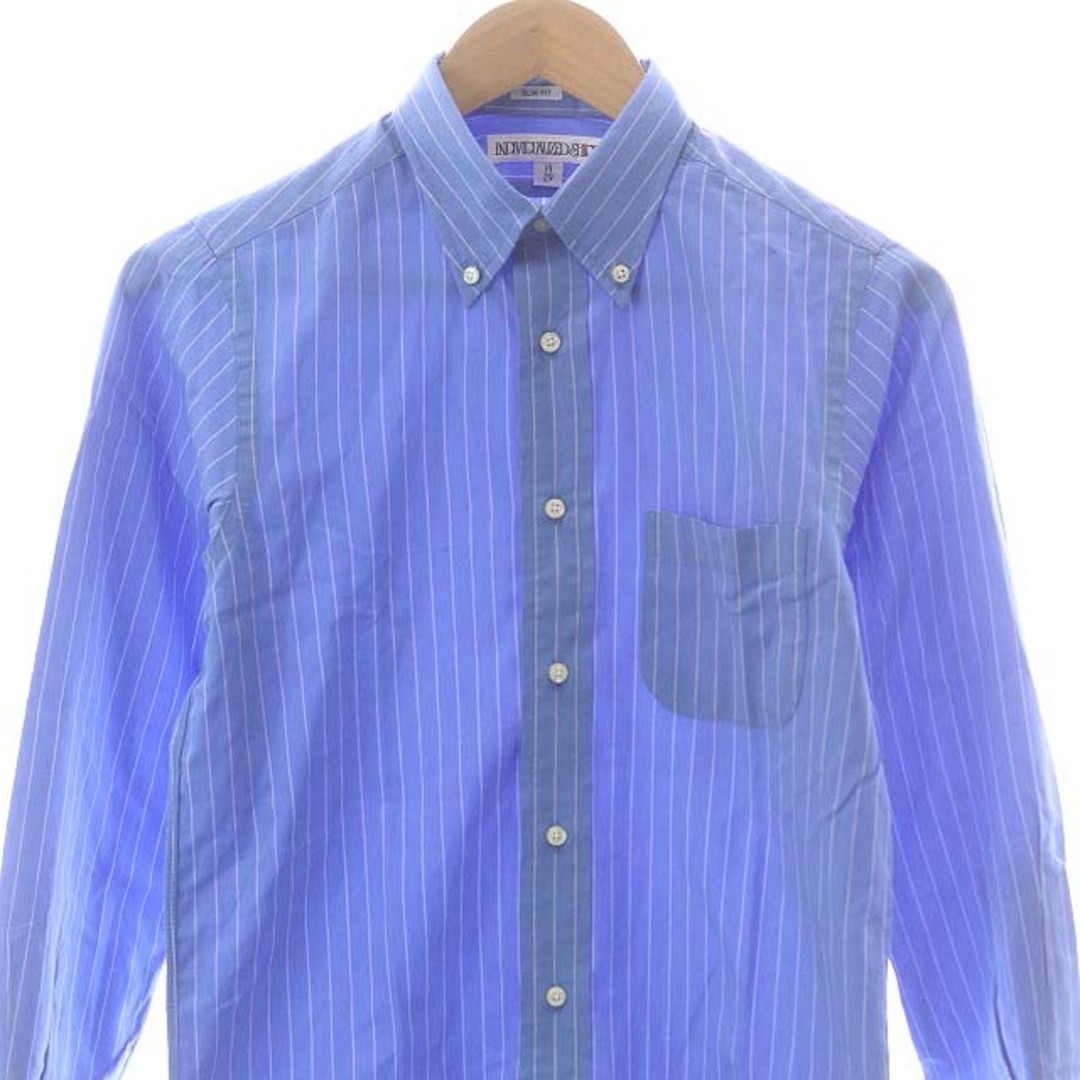 INDIVIDUALIZED SHIRTS(インディヴィジュアライズドシャツ)のインディビジュアライズドシャツ ワイシャツ カッター 長袖 14 S 青 白 メンズのトップス(シャツ)の商品写真