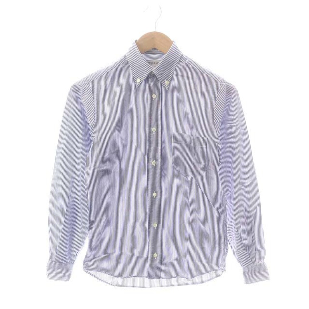 INDIVIDUALIZED SHIRTS(インディヴィジュアライズドシャツ)のインディビジュアライズドシャツ ワイシャツ 長袖 ボタンダウン S 青 白 メンズのトップス(シャツ)の商品写真