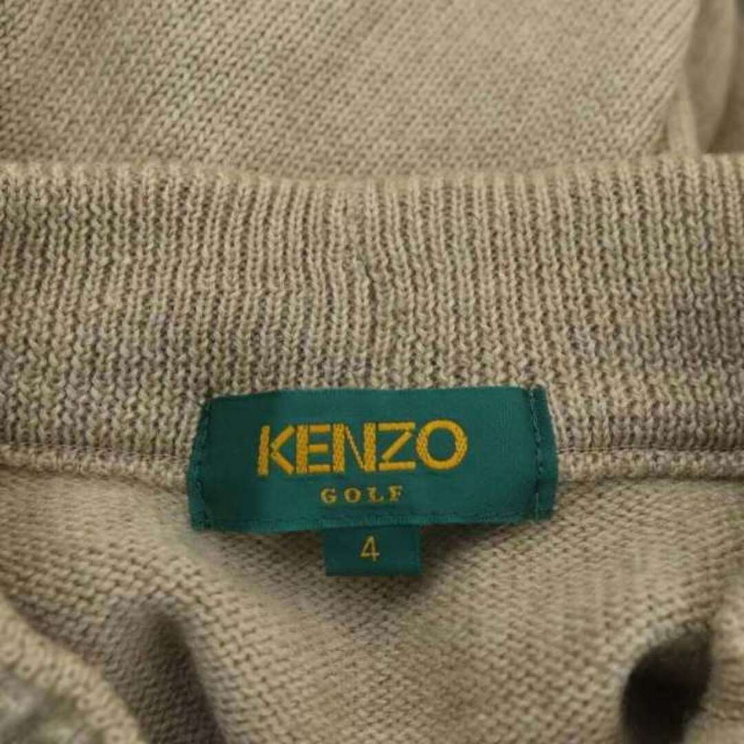 KENZO(ケンゾー)のケンゾー ゴルフ ロゴ刺繍 ウール ニット セーター 4 ベージュ /MI メンズのトップス(ニット/セーター)の商品写真