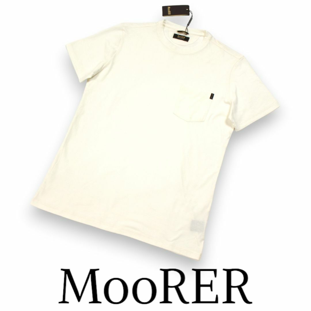 オフホワイト素材ムーレー　ブルジオ　ピマコットン　ポケットTシャツ　オフホワイト　50