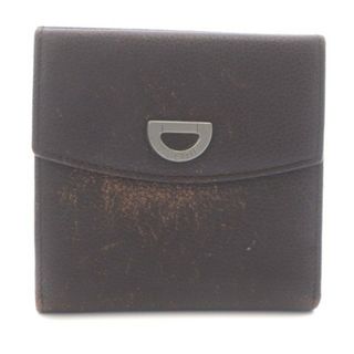 セリーヌ(celine)のセリーヌ CELINE 二つ折り財布 コンパクトウォレット ロゴ金具 レザー 茶(財布)