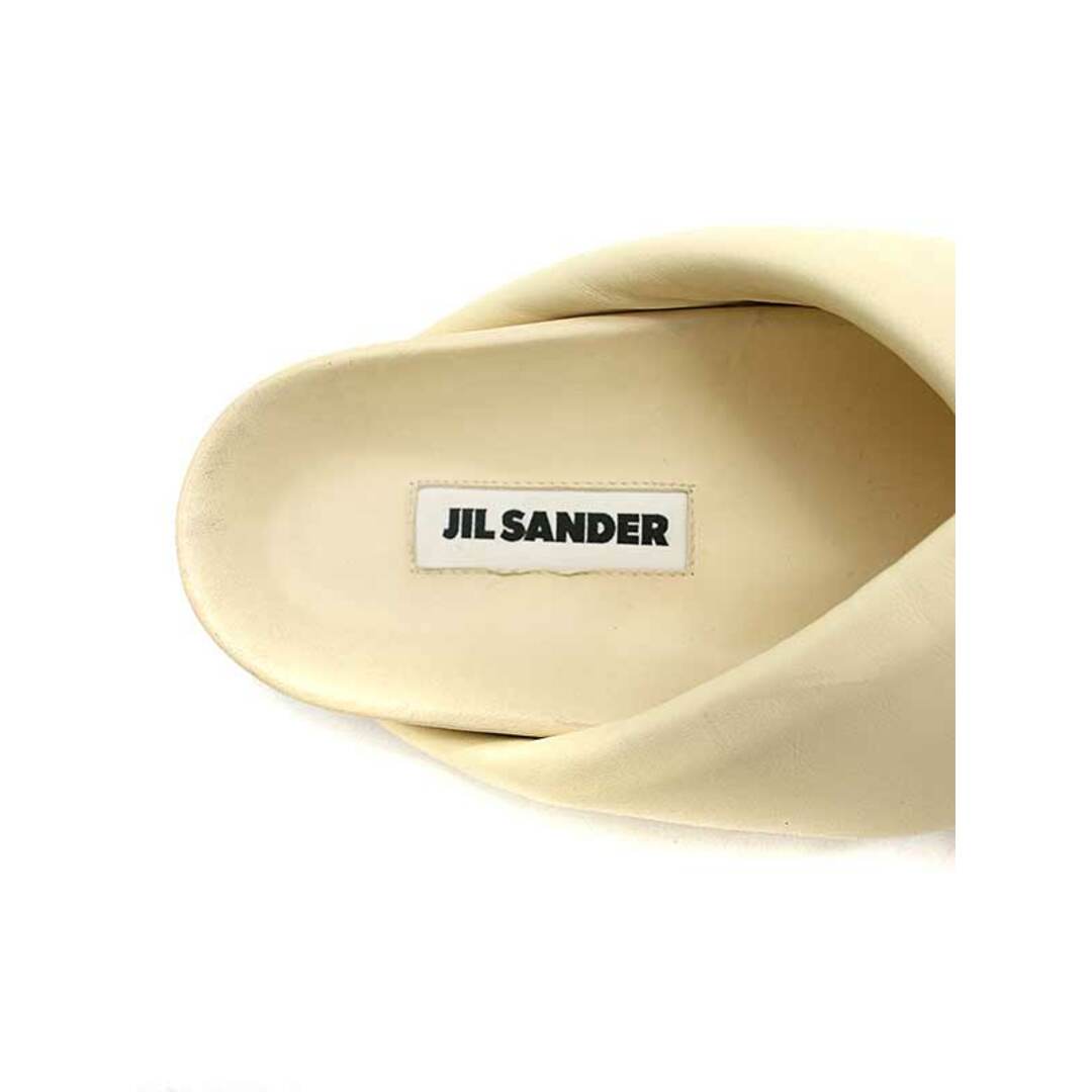 Jil Sander(ジルサンダー)のJIL SANDER ジルサンダー レザークロス スライドサンダル アイボリー 39 レディースの靴/シューズ(サンダル)の商品写真