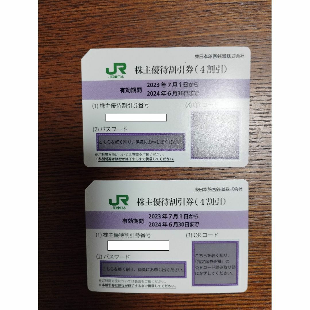 JR東日本　株主優待券　2枚 チケットの優待券/割引券(その他)の商品写真