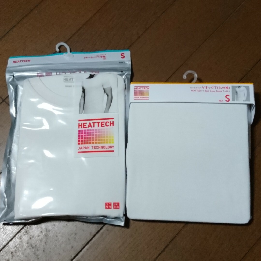 UNIQLO(ユニクロ)のユニクロ ヒートテック VネックT(九分袖) クルーネックT(半袖) メンズのトップス(Tシャツ/カットソー(七分/長袖))の商品写真