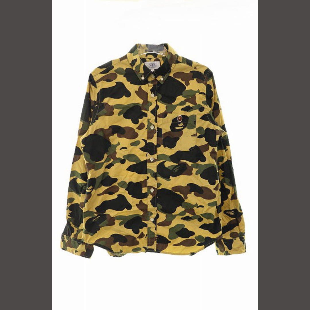 A BATHING APE 1ST CAMO BD SHIRT長袖シャツ S49cm着丈