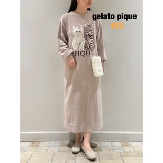 ジェラートピケ(gelato pique)のジェラートピケ　gelatopique ツインキャットジャガードワンピース　新品(ルームウェア)