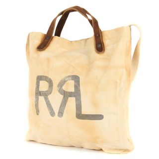 RRL ダブルアールエル バッグ ヴィンテージ加工 レザー ハンドル 2WAY トートバッグ 生成り ラルフローレン ブランド カジュアル シンプル【メンズ】【中古】