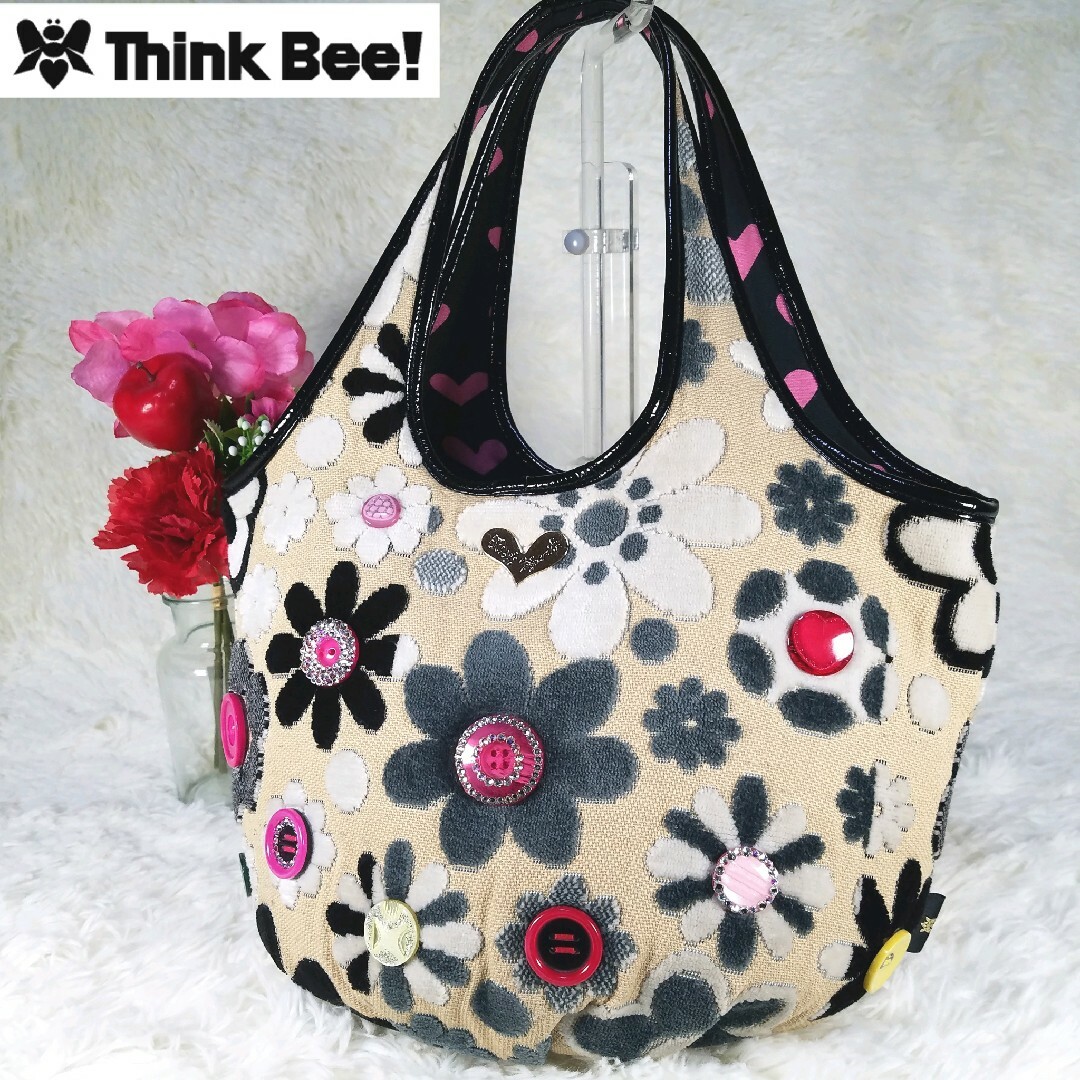 Think Bee!(シンクビー)のたんぽぼ様。シンクビー  マーガレット2 トートバッグ ハンドバッグ 花柄 レディースのバッグ(トートバッグ)の商品写真