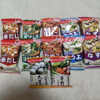 【アマノフーズ③】12個 いつものおみそ汁 ５種 ＆ まごころ一杯２種(インスタント食品)