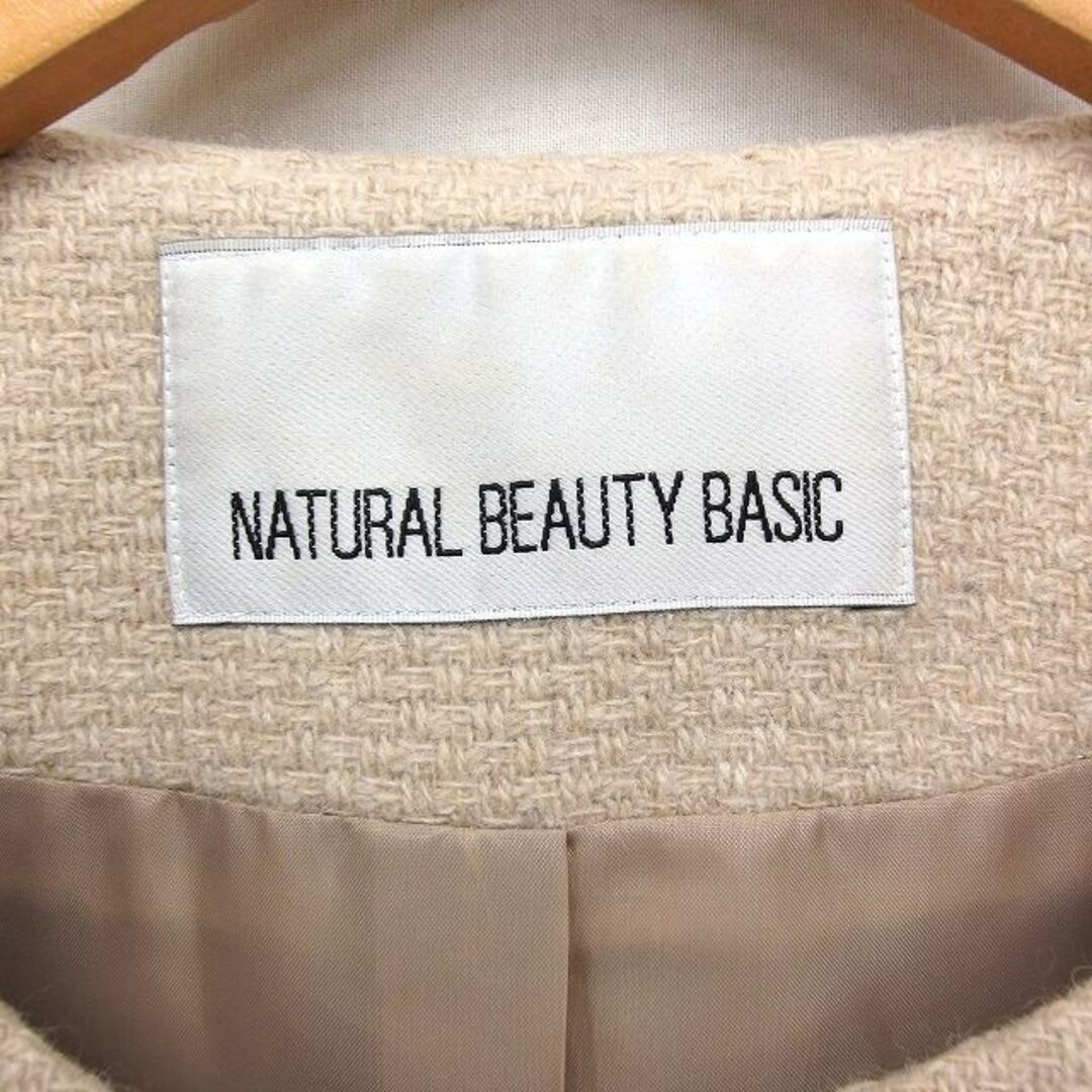 NATURAL BEAUTY BASIC(ナチュラルビューティーベーシック)のナチュラルビューティーベーシック ノーカラーコート アウター ミドル丈 ベージュ レディースのジャケット/アウター(その他)の商品写真