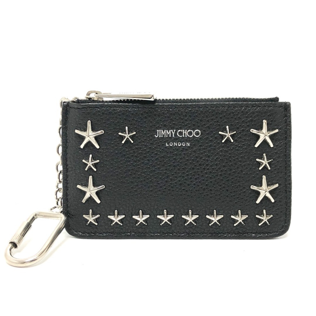 JIMMY CHOO(ジミーチュウ)のジミーチュウ JIMMY CHOO スタースタッズ キーケース コインケース レザー ブラック 新品同様 メンズのファッション小物(コインケース/小銭入れ)の商品写真