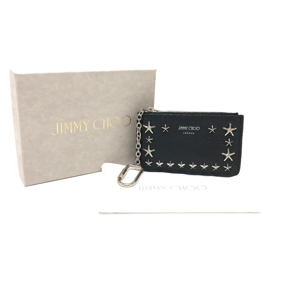 JIMMY CHOO(ジミーチュウ)のジミーチュウ JIMMY CHOO スタースタッズ キーケース コインケース レザー ブラック 新品同様 メンズのファッション小物(コインケース/小銭入れ)の商品写真