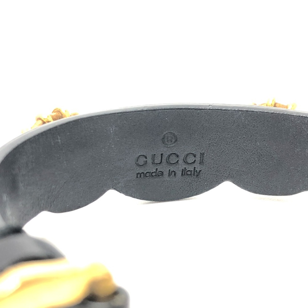 Gucci(グッチ)のグッチ GUCCI タイガーヘッド アクセサリー ブレスレット レザー ブラック メンズのアクセサリー(ブレスレット)の商品写真
