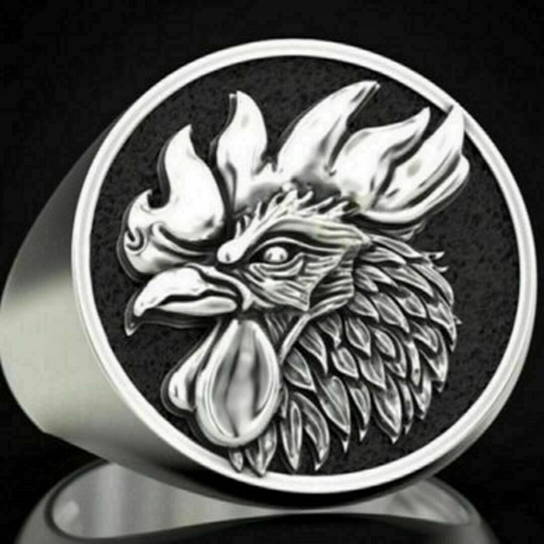 【R058】リング　メンズ　指輪　シルバー　鳥　鶏　20号 メンズのアクセサリー(リング(指輪))の商品写真
