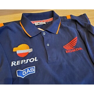 ガス(GAS)のガス ホンダ  半袖 ポロシャツ XXL ネイビー GAS REPSOL(装備/装具)