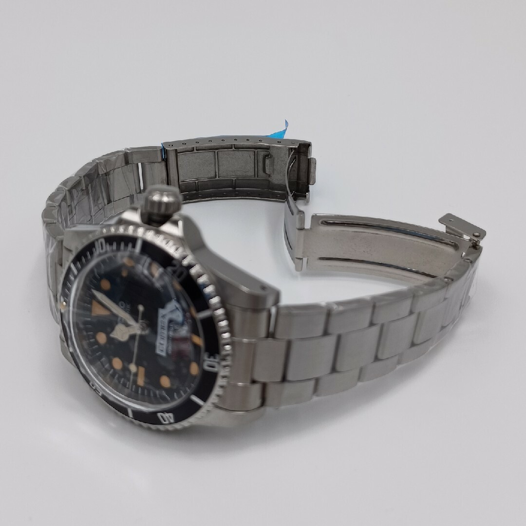 短針長針設定ハック機能新品(100)SEIKOMODカスタム腕時計ビンテージ黒サブ白コメ