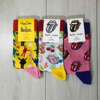 ハッピーソックス(Happy Socks)のハッピーソックス☆キッズ☆ローリングストーンズ&ビートルズ3足セット(靴下/タイツ)