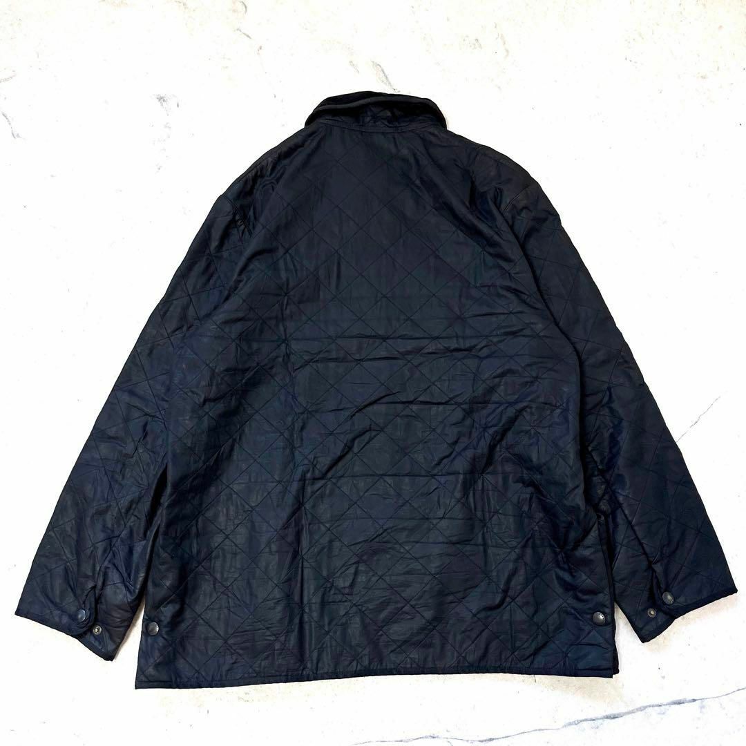 【バブアー】XL オイルドコットン コーデュロイ襟 キルティングジャケット 黒 メンズのジャケット/アウター(ステンカラーコート)の商品写真