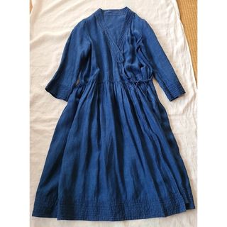 ネストローブ(nest Robe)のnest Robe ネストローブ リネン インディゴ カシュクール ローブ(ロングワンピース/マキシワンピース)