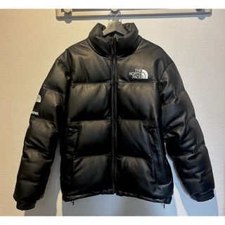 シュプリーム(Supreme)のSupreme ノースフェイス17AW leatherレザーダウンMヌプシ野口強(ダウンジャケット)