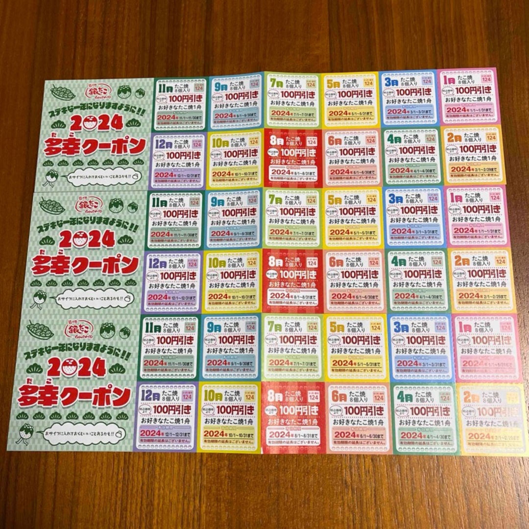 銀だこ 2024 多幸クーポン　3シート エンタメ/ホビーのエンタメ その他(その他)の商品写真