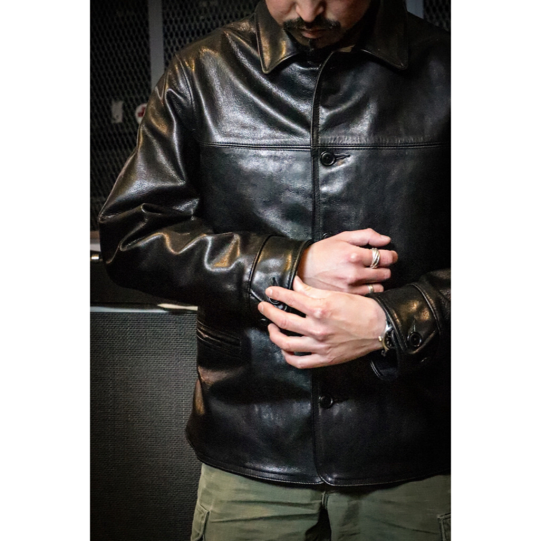 BONCOURA(ボンクラ)のBONCOURA    Sasha Leather Car Coat black メンズのジャケット/アウター(レザージャケット)の商品写真