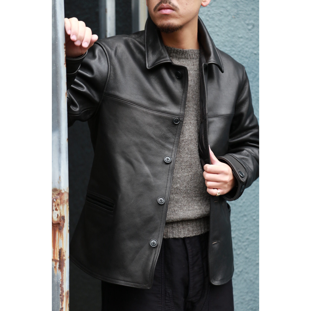 BONCOURA(ボンクラ)のBONCOURA    Sasha Leather Car Coat black メンズのジャケット/アウター(レザージャケット)の商品写真