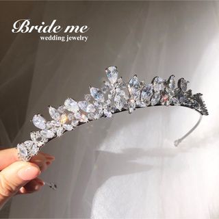 Bride me ティアラ ヘッドドレス　シルバーZT-01(ヘッドドレス/ドレス)