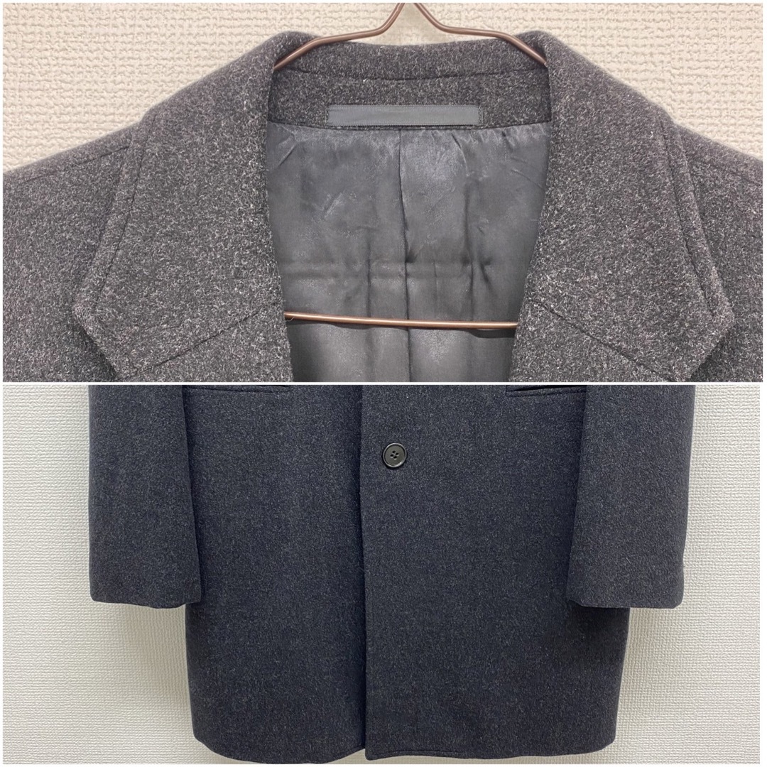 ARMANI COLLEZIONI(アルマーニ コレツィオーニ)の極美品 自宅保管 アルマーニ ヴァージン ウール コート ダークグレー 50 メンズのジャケット/アウター(チェスターコート)の商品写真