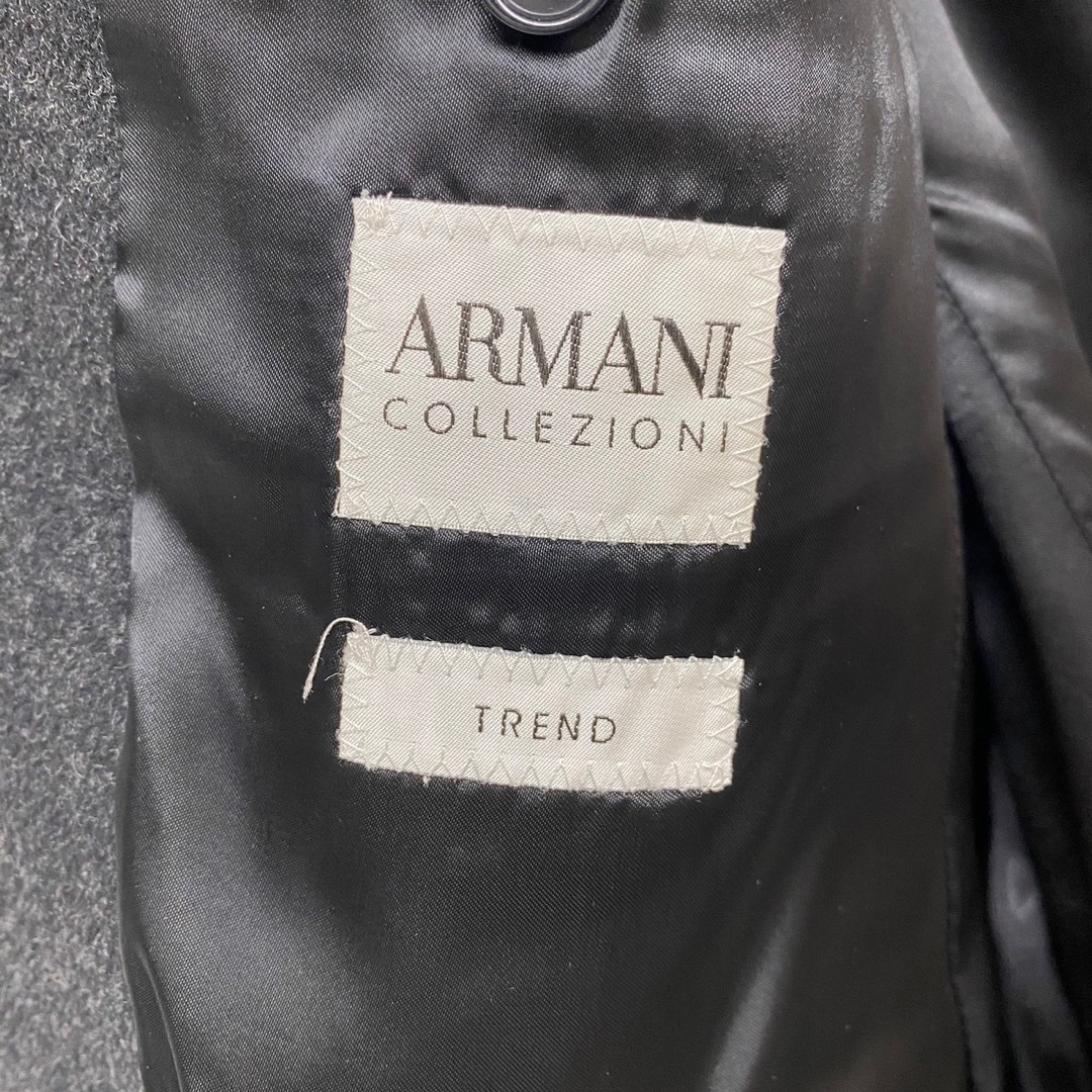 ARMANI COLLEZIONI(アルマーニ コレツィオーニ)の極美品 自宅保管 アルマーニ ヴァージン ウール コート ダークグレー 50 メンズのジャケット/アウター(チェスターコート)の商品写真