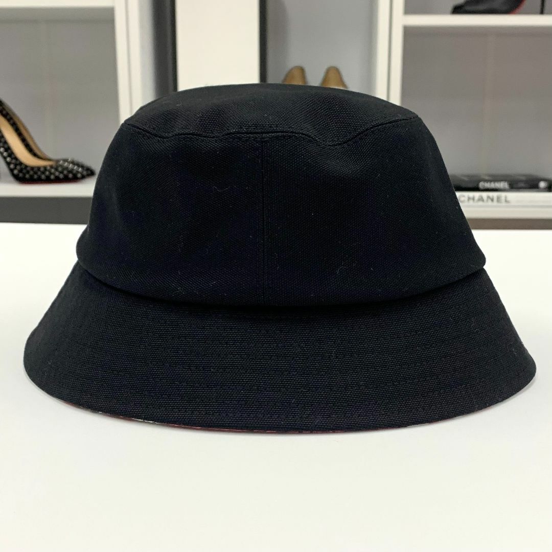 CHANEL(シャネル)の8616 シャネル バケットハット ココマーク コットン チェック ブラック レディースの帽子(ハット)の商品写真