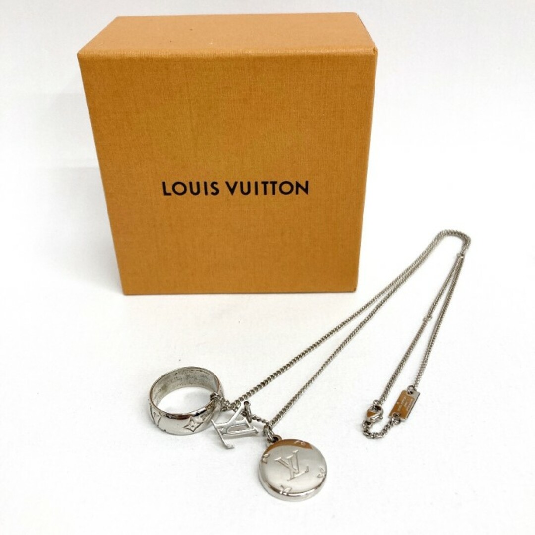 LOUIS VUITTON(ルイヴィトン)の★Louis Vuitton ルイヴィトン M62485 モノグラム リング ネックレス シルバー ペンダント レディースのアクセサリー(ネックレス)の商品写真