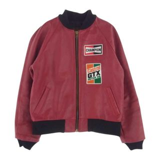 バンソン(VANSON)のVANSON バンソン ブルゾン TJP CASTROL GTX ワッペン ライダース レザー ブルゾン レッド系 38【中古】(その他)