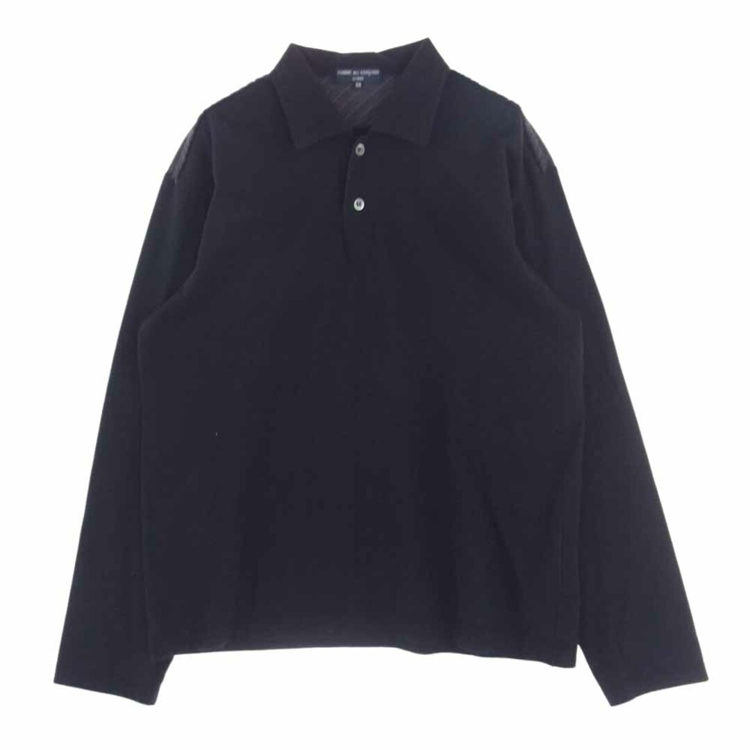 COMME des GARCONS HOMME コムデギャルソンオム ポロシャツ AD2007 HT-T034 ヨーク切替 バイアスストライプ 長袖 ポロシャツ ブラック系 XS【中古】 メンズのトップス(ポロシャツ)の商品写真