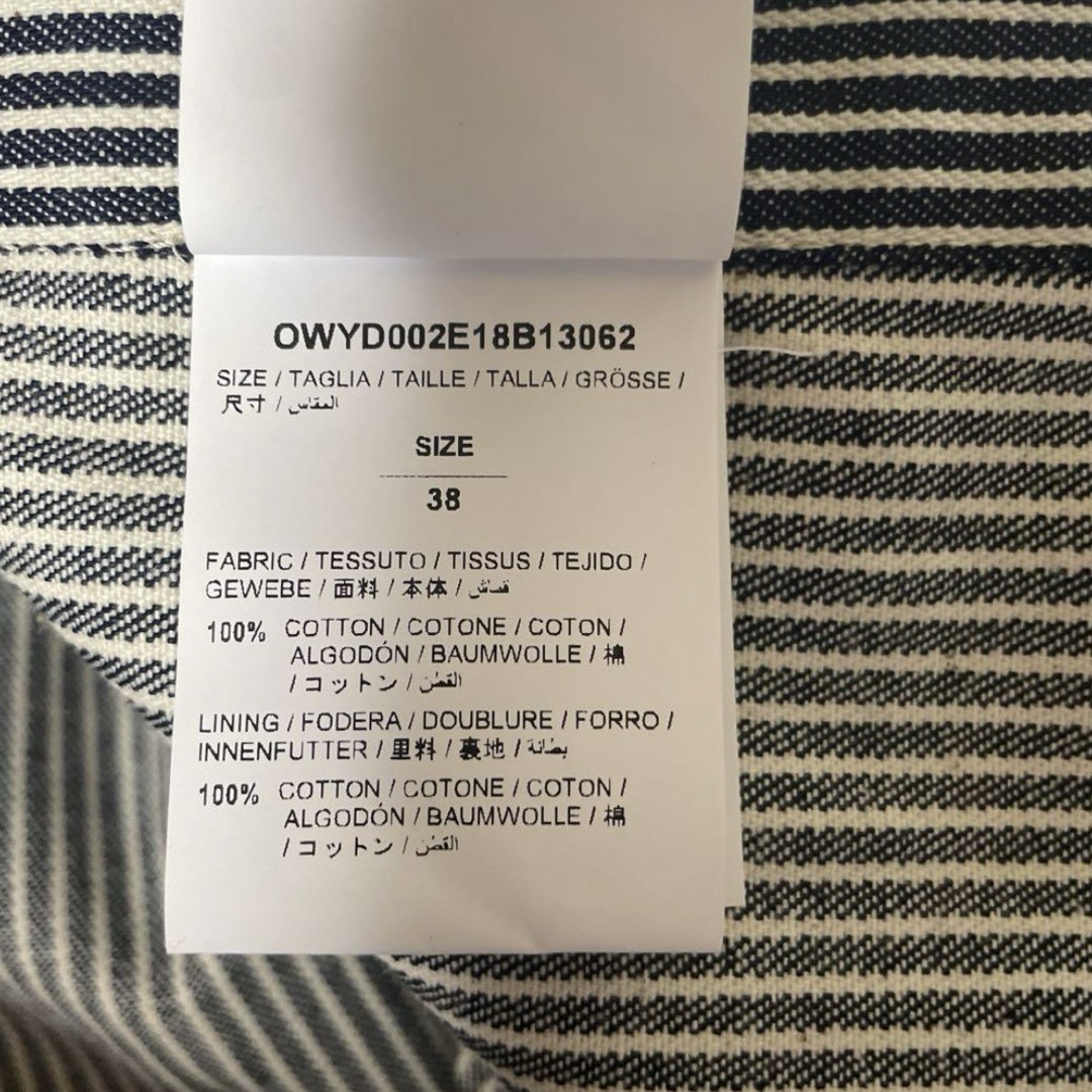 OFF-WHITE(オフホワイト)のOff-White シャツ　ジャケット　main label ストライプ　デニム レディースのジャケット/アウター(Gジャン/デニムジャケット)の商品写真