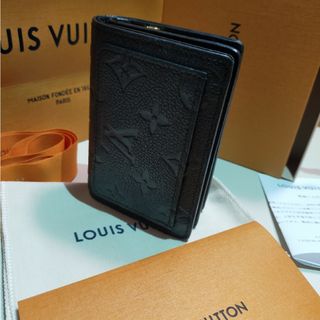 ルイヴィトン(LOUIS VUITTON)の美品ルイ・ヴィトン折財布　黒ポルトフォイユ　クレア(財布)