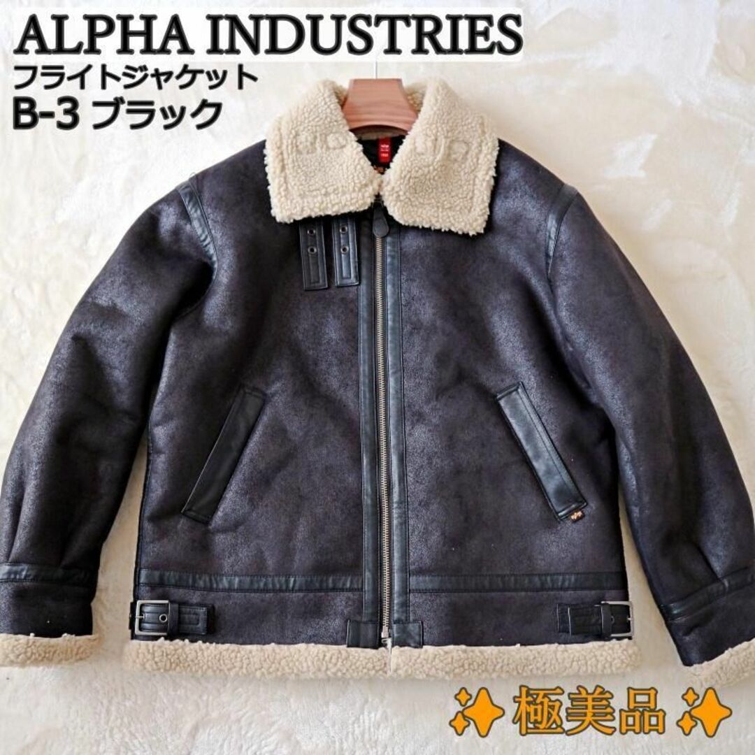 ALPHA INDUSTRIES(アルファインダストリーズ)の✨極美品✨ALPHA INDUSTRIES ムートンジャケット B-3 サイズL メンズのジャケット/アウター(フライトジャケット)の商品写真